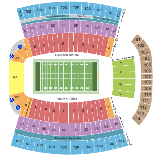 Clemson Memorial Stadium Seating Chart | Clemson Memorial Stadium ...